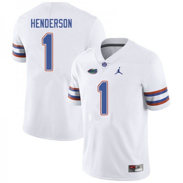 Jordan Brand Men #1 CJ Henderson Florida Gators College Football Jerseys White